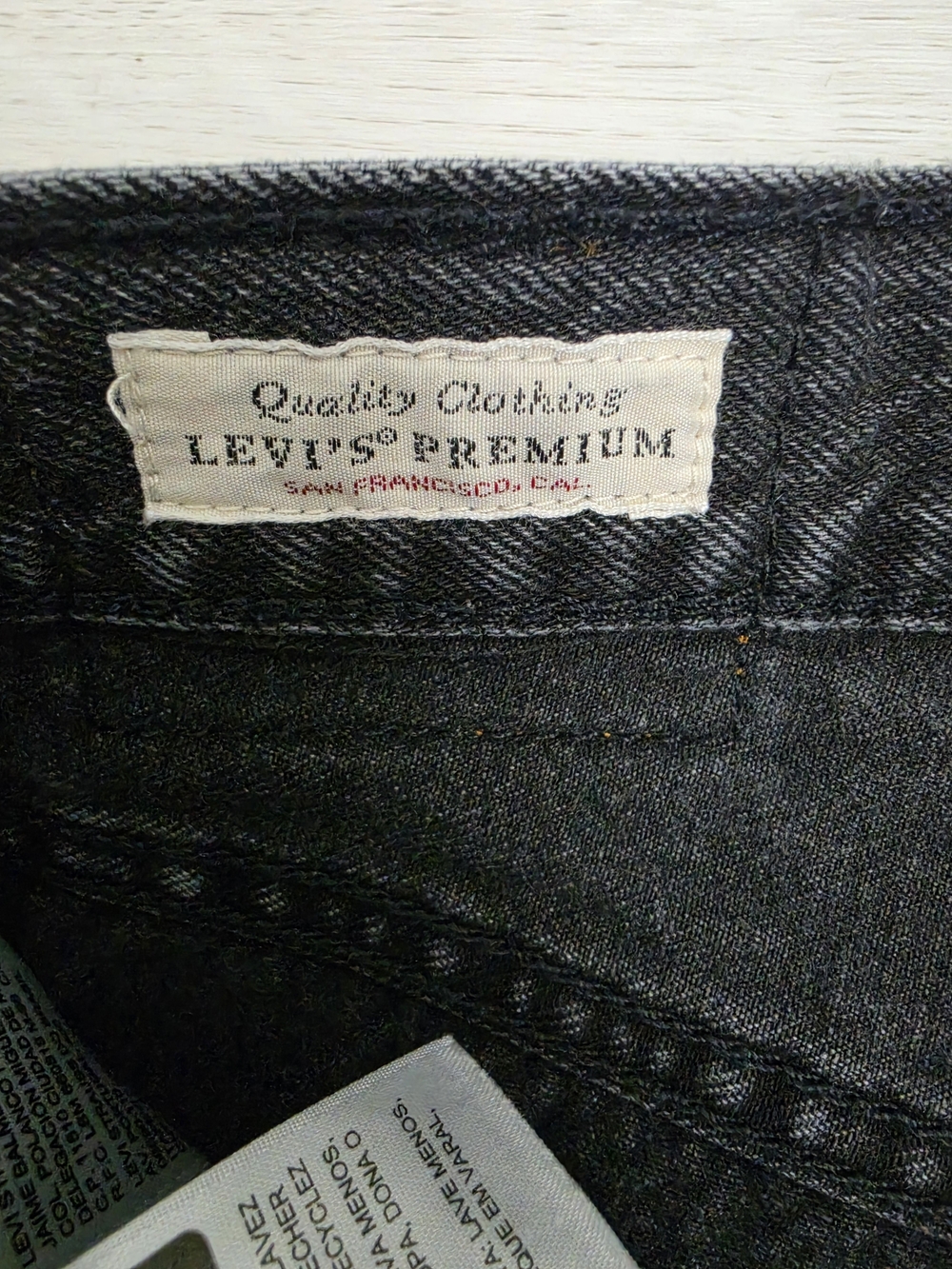 Levi's 501 Black Distressed Jean Cutoff Shorts - Picture 5 of 6